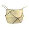 17" Beige & Black Seagrass Belly Basket with Handles